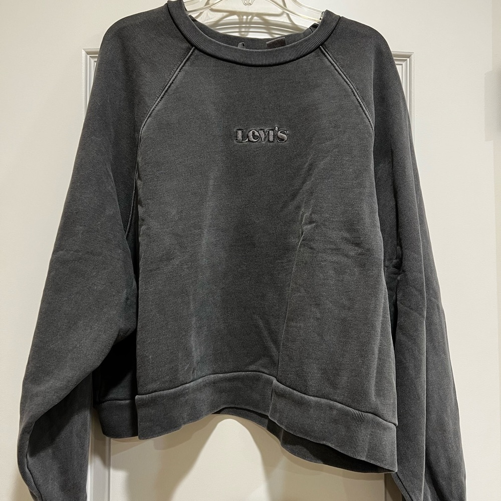 Women's Gray Cropped Sweatshirt-XL